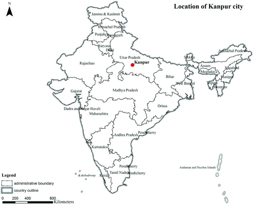 Fig. 1 Location of Kanpur city in India (color figure available online).