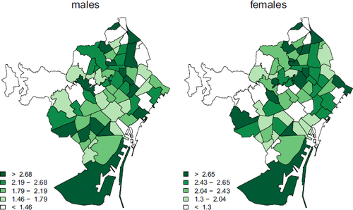 Figure 8: Map of the life expectancy loss for 2020.