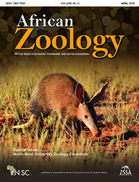 Cover image for African Zoology, Volume 55, Issue 1, 2020