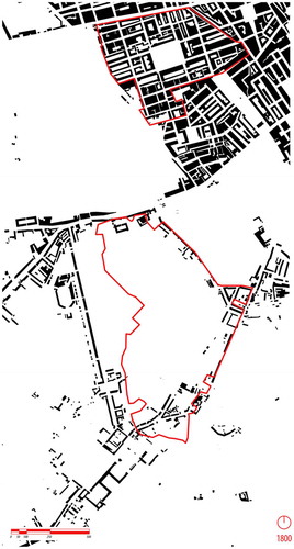 Figure 5. Figure ground plan of the Estate in 1800 (Nia Rodgers for Juliet Davis).