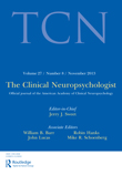 Cover image for The Clinical Neuropsychologist, Volume 27, Issue 8, 2013