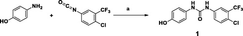 Scheme 1. Preparation of diaryl urea derivative: Reagents and conditions: (a) 1,4-dioxane, room temperature, 1 h, 75%.