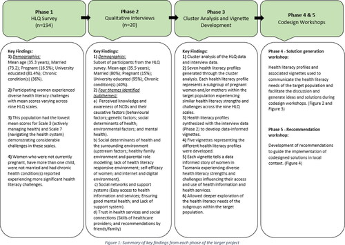Figure 1. Summary of key findings from each phase of the larger project.