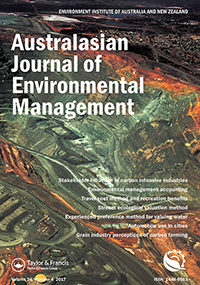 Cover image for Australasian Journal of Environmental Management, Volume 24, Issue 4, 2017