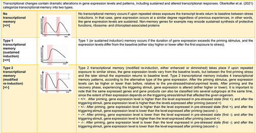 Figure 2. Transcriptional memory types Citation59,Citation60.