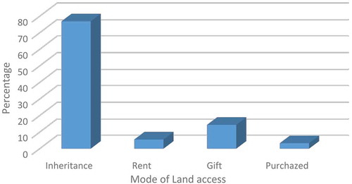 Figure 1. Mode of land access.Source: Survey data, 2015.