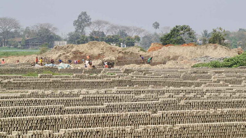 Figure 3. Soil preparation for brickmaking. Credit: Author