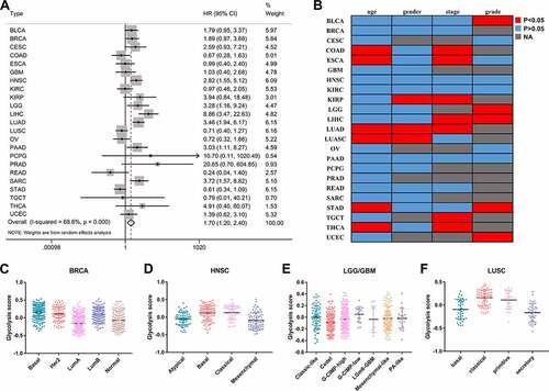 Figure 1. The prognostic value of glycolysis in pan-cancer patients