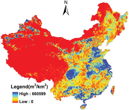 Figure 8. Irrigation water-use distribution of China in 2000.
