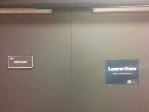 Figure 1., The door to Leanne Olson’s “studio” at the Edmonton Waste Management Centre