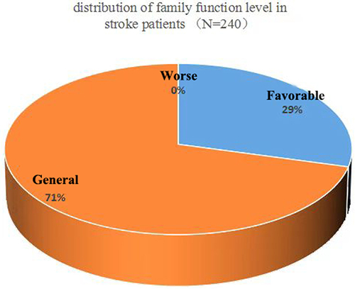 Figure 1 Distribution of family function level in stroke patients.