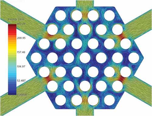 Fig. 18. A flow visualization of the air flow mixing distribution in the upper plenum.