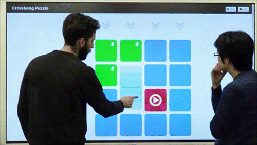 Figure 9. CrossSong Puzzle with two users working cooperatively.