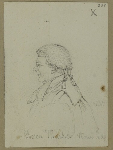 Figure 5. Joseph Bouet, Sketch of Baron Martin (Durham University Library Add MS 1300/238). [Reproduced by permission of Durham University Library and Collections].