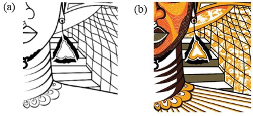 Figure 5. (a) Quadrant 3 vector image, (b) Pathway design (Designed in August, 2021).