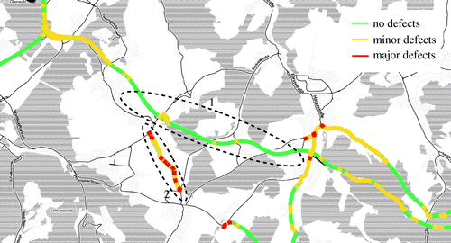 Figure 4. Visualization of the classified road condition of inter-urban roads.