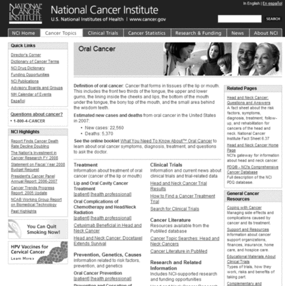 FIGURE 2 National Cancer Institute Oral Cancer