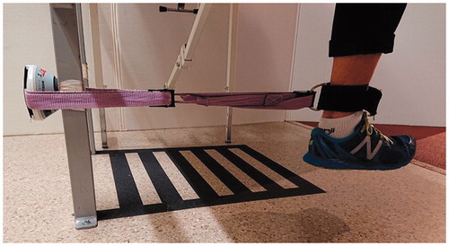 Figure 1. Fixation of hand-held dynamometer.