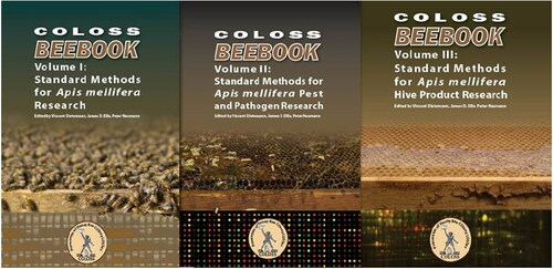 Figure 1. The first three COLOSS BEEBOOK volumes.
