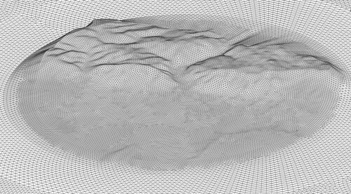 Figure 6. Surface mesh of the modeled terrain.