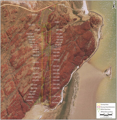 Figure 2. Deep Gorge systematic survey showing location of the recorded sites (after McDonald CHM Citation2009: Figure 12).