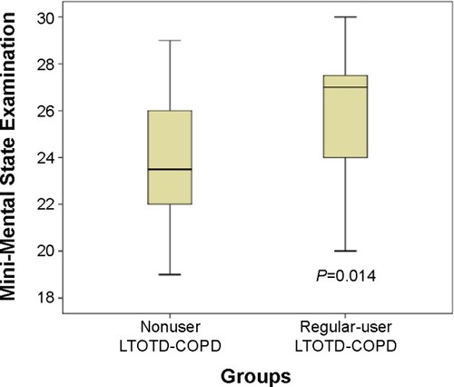 Figure 2 Box plot of the MMSE scores for the two study groups.