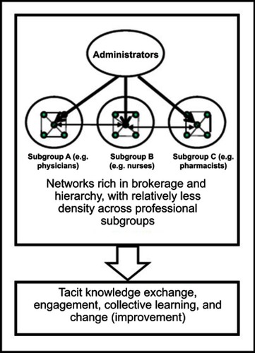 Figure 1 Effective communication network structure for learning and change in professional complex systems (eg, healthcare organizations).