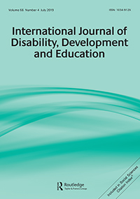 Cover image for International Journal of Disability, Development and Education, Volume 66, Issue 4, 2019