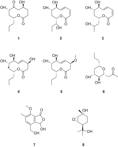 Scheme 1. Chemical structures of novel compounds from Phomopsis sp. A123.