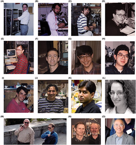 Figure 15. Contributors for the special issue. (A) Milton Charlton. (B) Martin Wojtowicz. (C) Joffre Mercier. (D) Greg Lnenicka. (E) Robin Cooper. (F) Greg Macleod. (G) Fred Tse. (H) Peter Nguyen. (I) Bryan Stewart. (J) Ken Dawson-Scully. (K) Jeffrey Dason. (L) Marla Sokolowski. (M) Alberto Ferrús (with Harold Atwood). (N) Ian Meinertzhagen (with Harold Atwood). (O) Chun-Fang Wu.