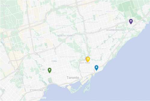 Figure 3. Participants’ local library branches. Created using image from Google Maps (Google, Citationn.d.).