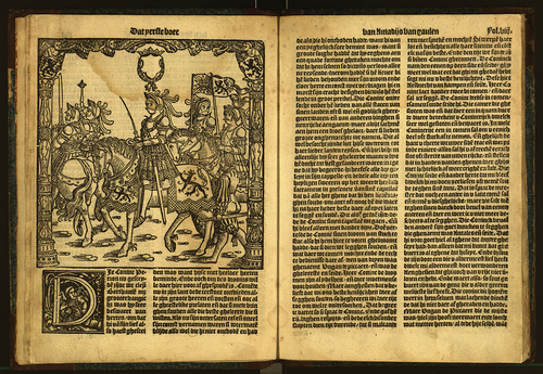 Figure 5. Een schoone historie van | den seer vroomen Amadijs van Gaulen Amadijs, Antwerpen: Marten Nuyts, 1546; copy: Mettingen, Draiflessen collection, fol. b3v, © Draiflessen collection Mettingen.