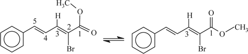 Figure 1.  Conformational equilibrium of methyl Z-2-bromo-5-phenylpent-2, 4-dienoate.