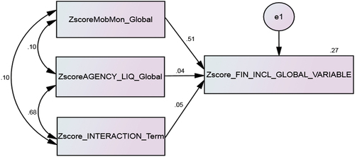 Figure 6. Moderated structural equation model with interaction term.