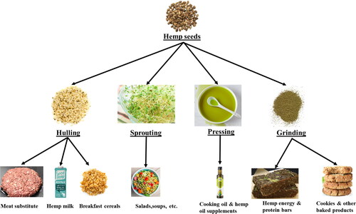 Figure 4. Food products derived from hemp seed.