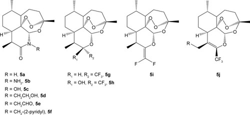 Figure 5 Newer aza and fluorinated endoperoxides.