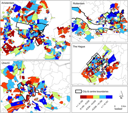 Figure 2. Neighbourhood change associated with the ‘reordering’ factor.