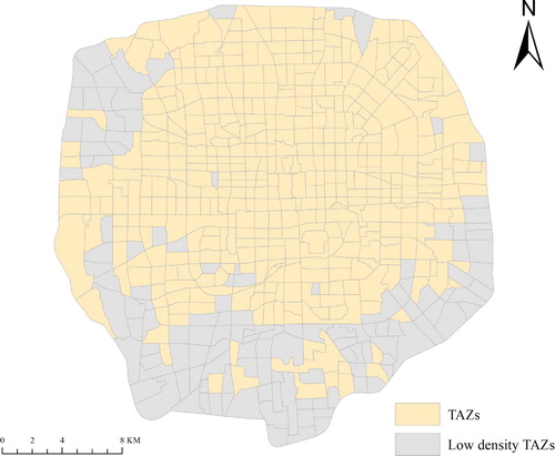 Figure 3. TAZs within the 5th Ring Road in Beijing.