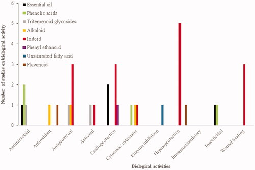 Figure 11. Studies on biological actives of Scrophularia spp. phytochemicals.