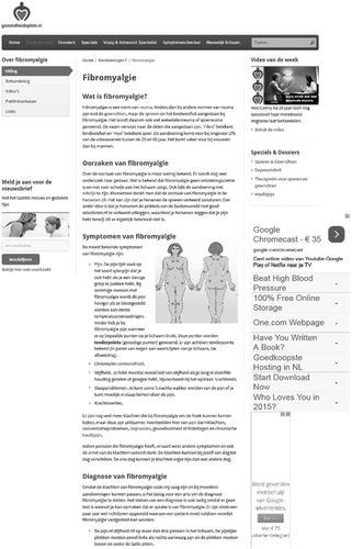 Fig. 2. Fibromyalgia page of Gezondheidsplein.nl (commercial website).