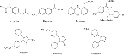 Figure 1.  Classical and nonclassical nonsteroidal anti-inflammatory drugs (NSAIDs).