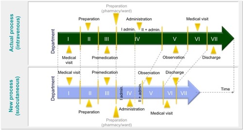 Figure 1 The theoretical model to analyze the subcutaneous versus intravenous therapy benefits in Italy.