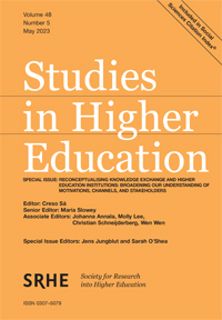 Cover image for Studies in Higher Education, Volume 48, Issue 5, 2023