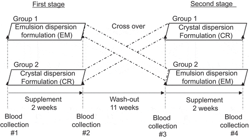 Figure 2. Experimental design of the β-carotene formulations trial
