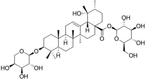 Figure 1. Chemical structure of the ziyuglycoside I isolated from Sanguisorba officinalis.