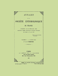 Cover image for Annales de la Société entomologique de France (N.S.), Volume 100, Issue 1-2, 1931