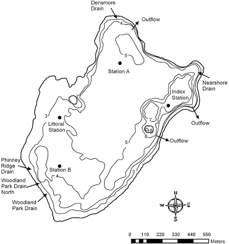 Figure 1. Station locations for coring sites in Green Lake, WA (from Dugopolski et al. Citation2008).
