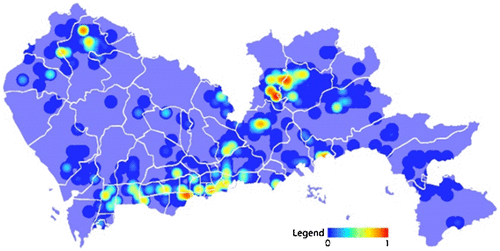 Figure 7. Spatial distribution of satisfaction to public service facility.