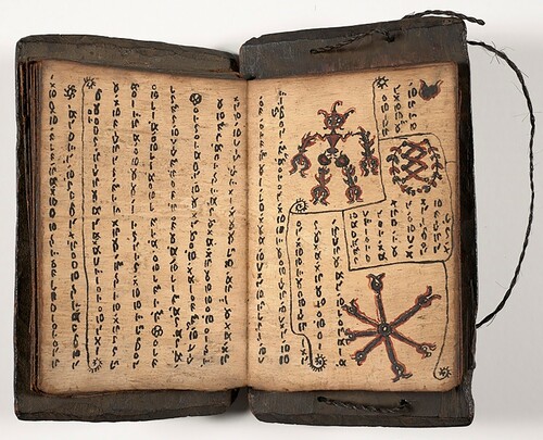 Figure 6. Pustaha, Batak magic book written on the inner bark of the alim tree. It was acquired by Lord Lindsay at the auction of the library of the Dutch Orientalist Hendrik Christiaan Millies (1810–68) in 1870. Batak MS 1. Copyright The University of Manchester.
