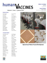 Cover image for Human Vaccines & Immunotherapeutics, Volume 6, Issue 1, 2010